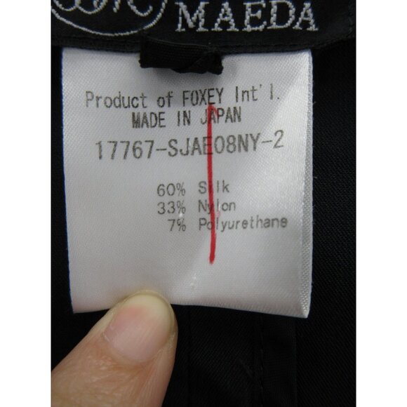 Noriko Maeda Blazer 40 Foxey Japan Silk Jacket Double Breasted Small - Picture 10 of 11